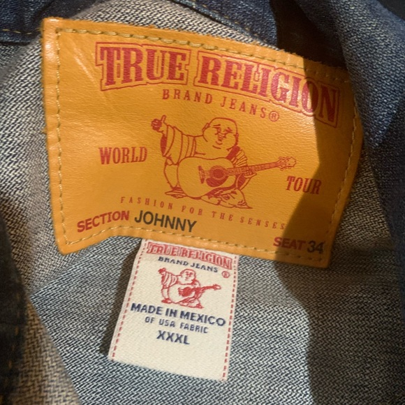 MENS TRUE RELIGION JACKET LIKE NEW CONDITION 3X NOT TRUE TO SIZE FIXS MENS XL - Picture 4 of 5
